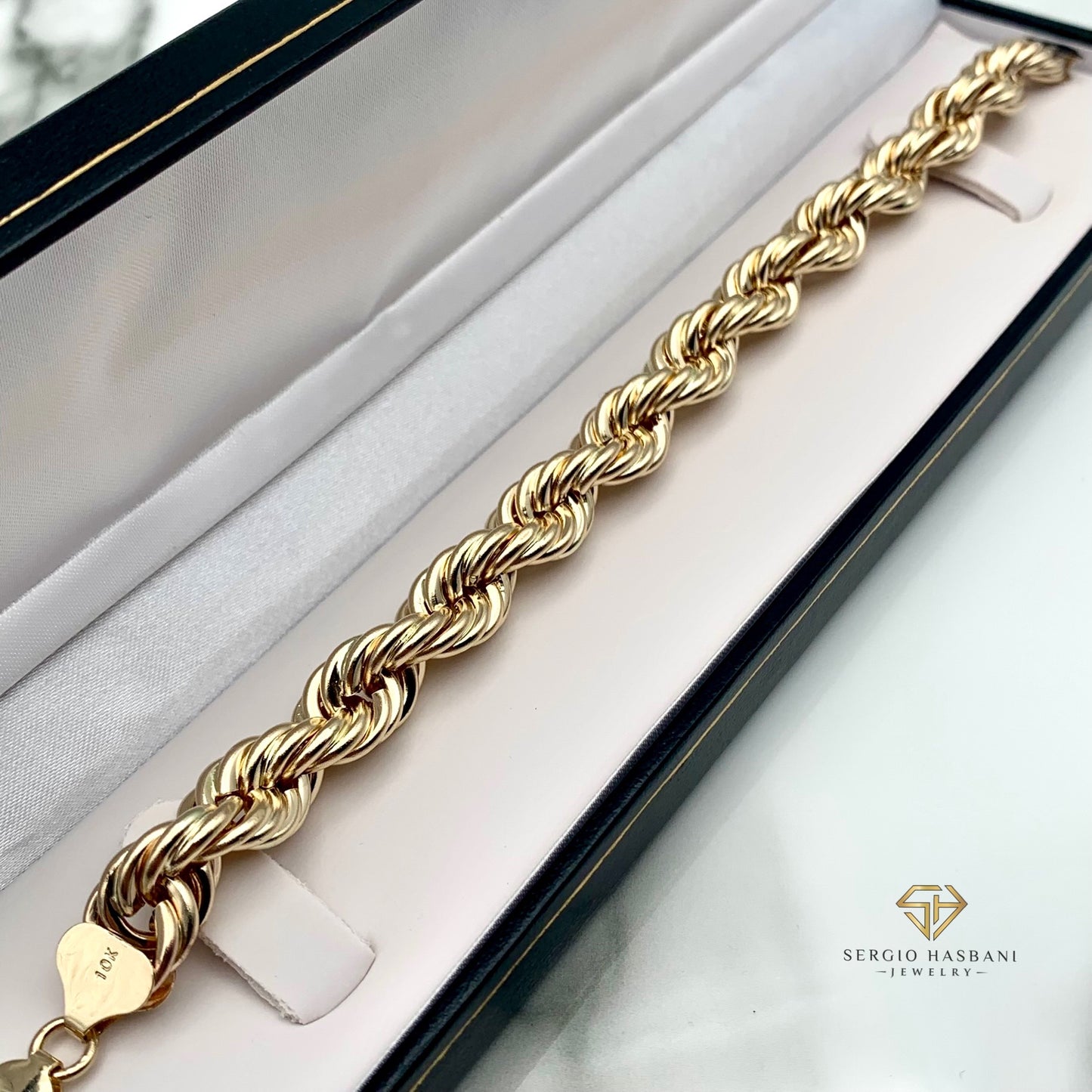10K 10MM ROPE Bracelet
