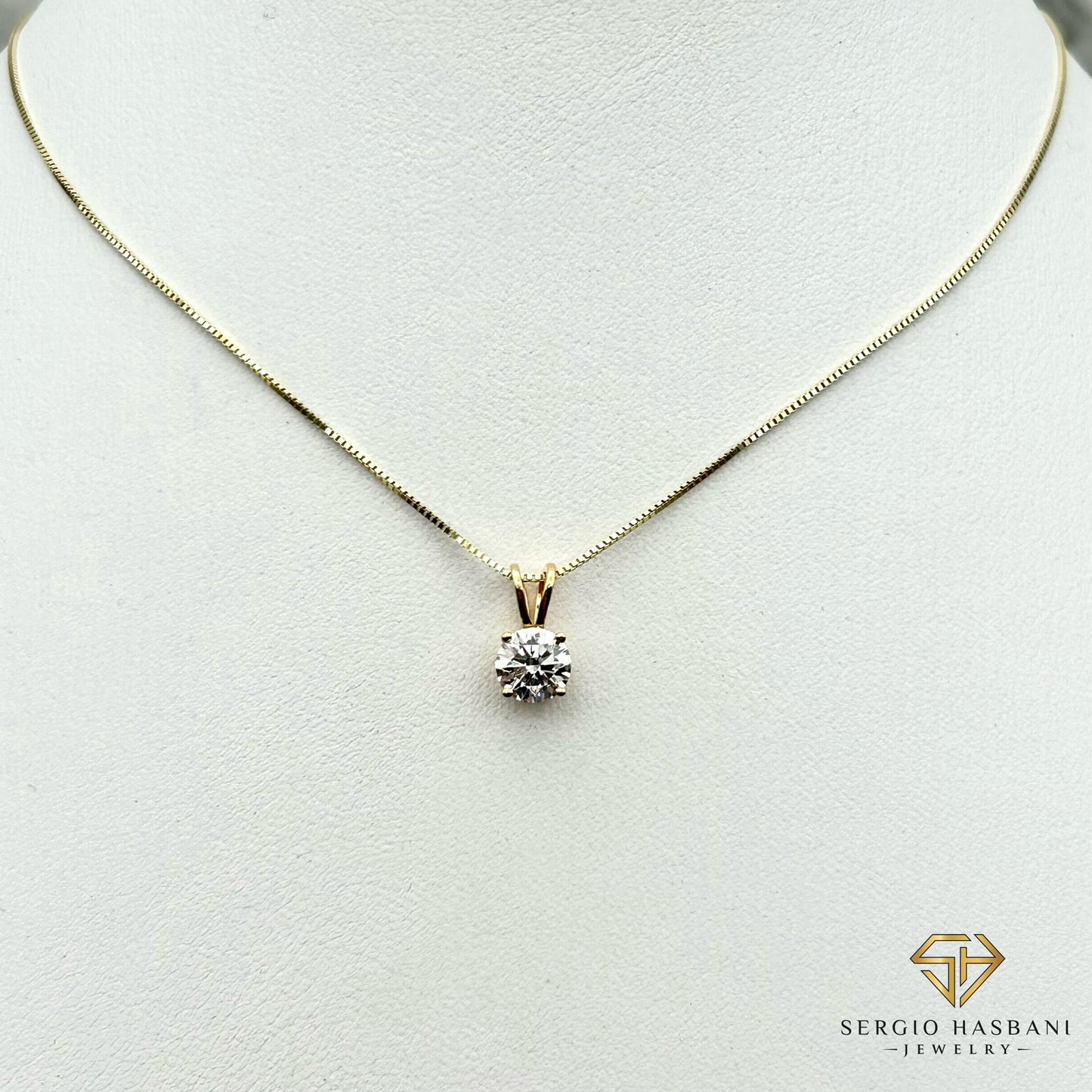 10K 1.00CT VS1 SOLITAIRE Lab Diamond Necklace