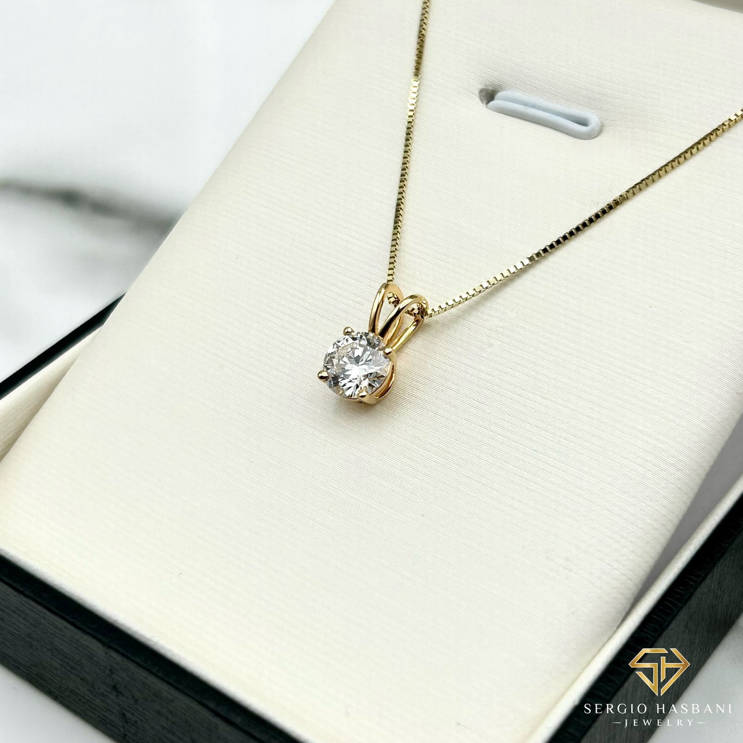 10K 1.00CT VS1 SOLITAIRE Lab Diamond Necklace