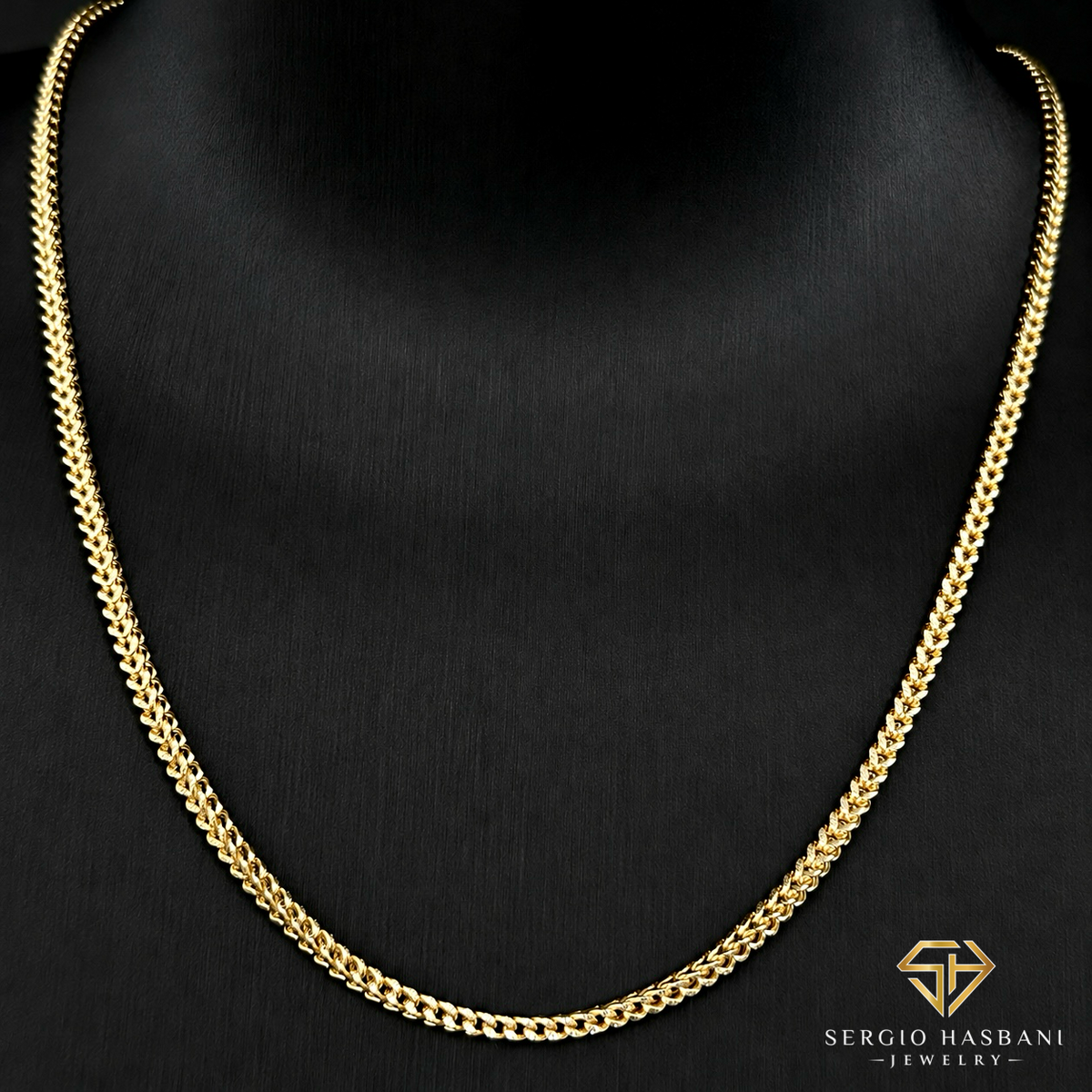 10K 2.5MM Franco 2Tone Diamond Cut Chain