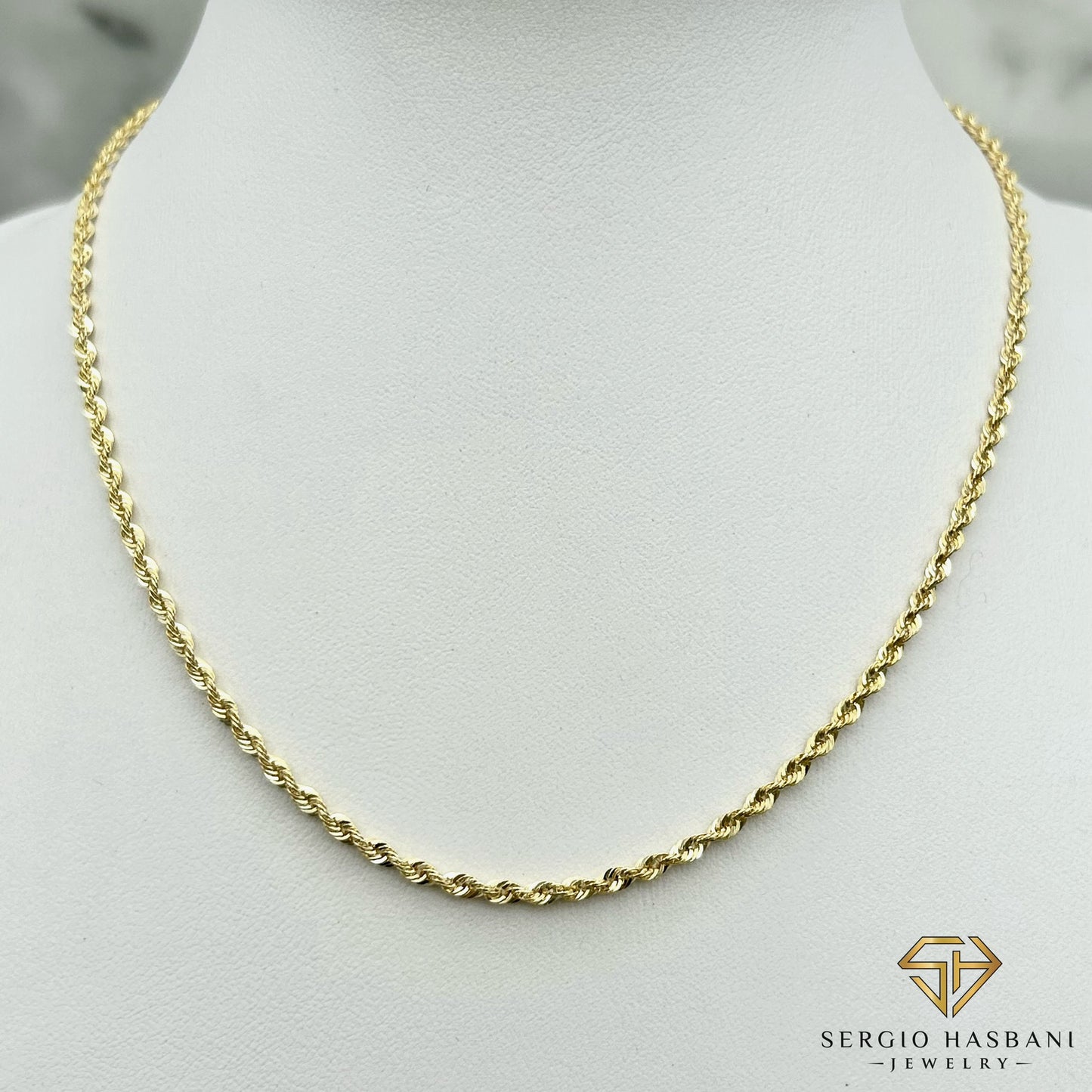 10K 2.6MM Laser Cut Rope Chain