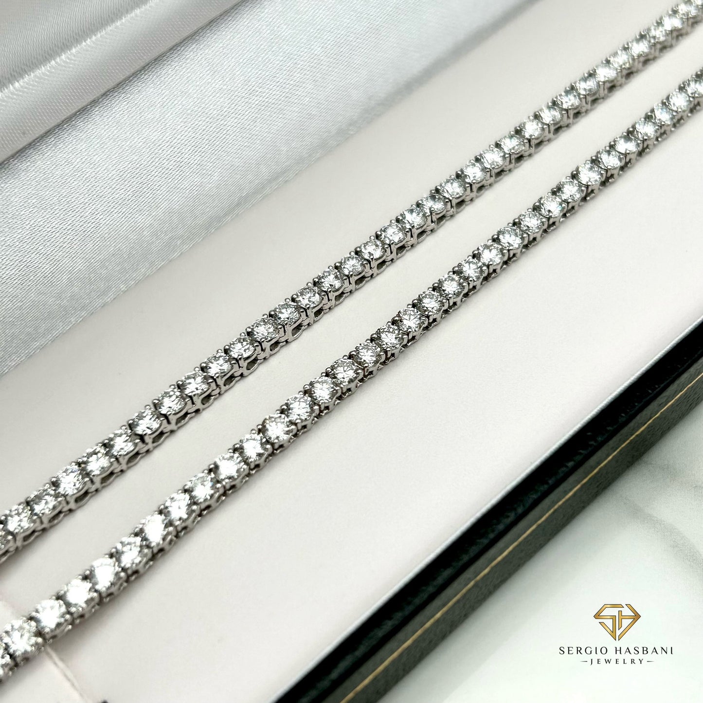 10K 2.9MM VVS Lab Diamond Tennis Choker Necklace