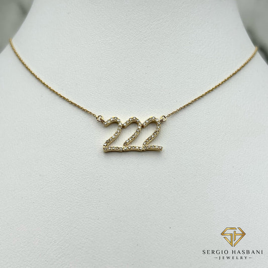 10K 222 Diamond Necklace
