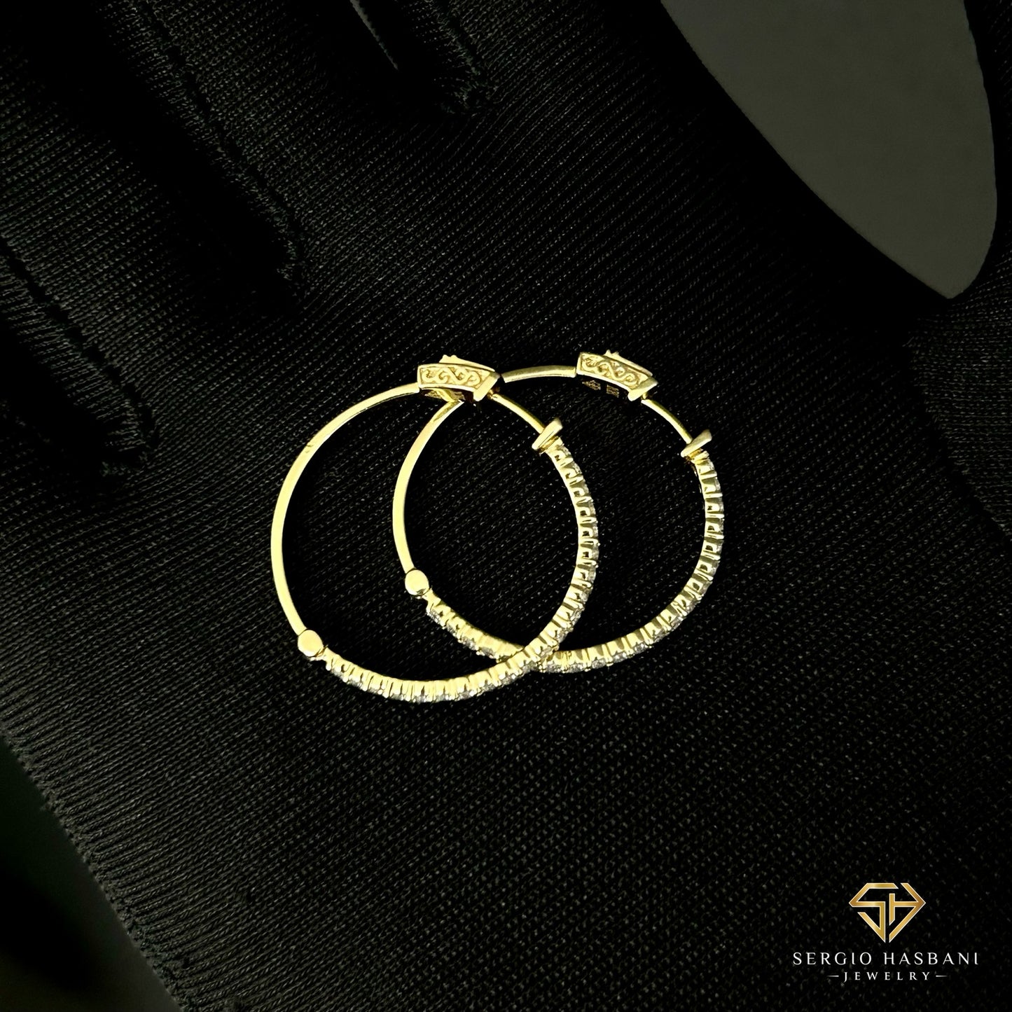 10K 25MM Lab Diamond HOOP Earrings