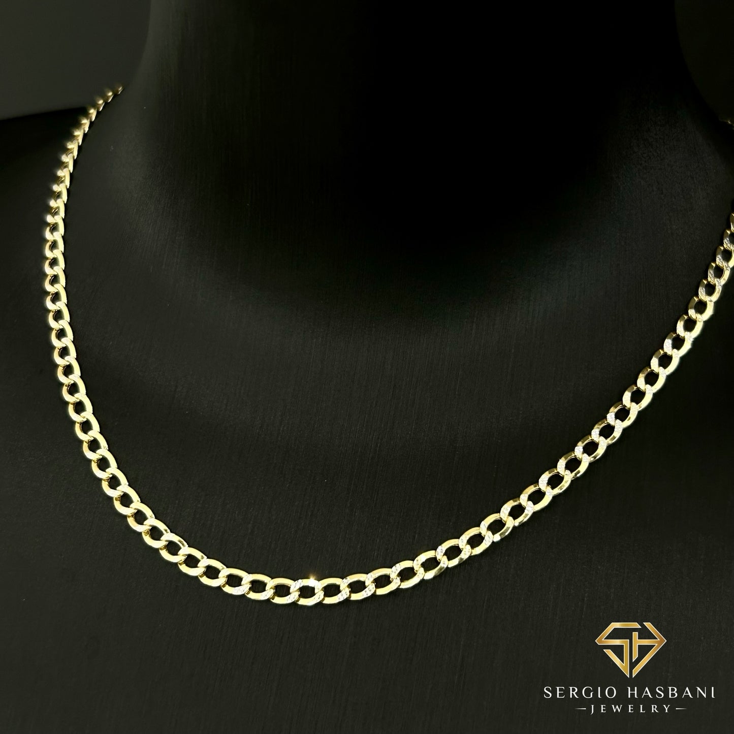 10K 3.5MM 2Tone DC Curb Chain