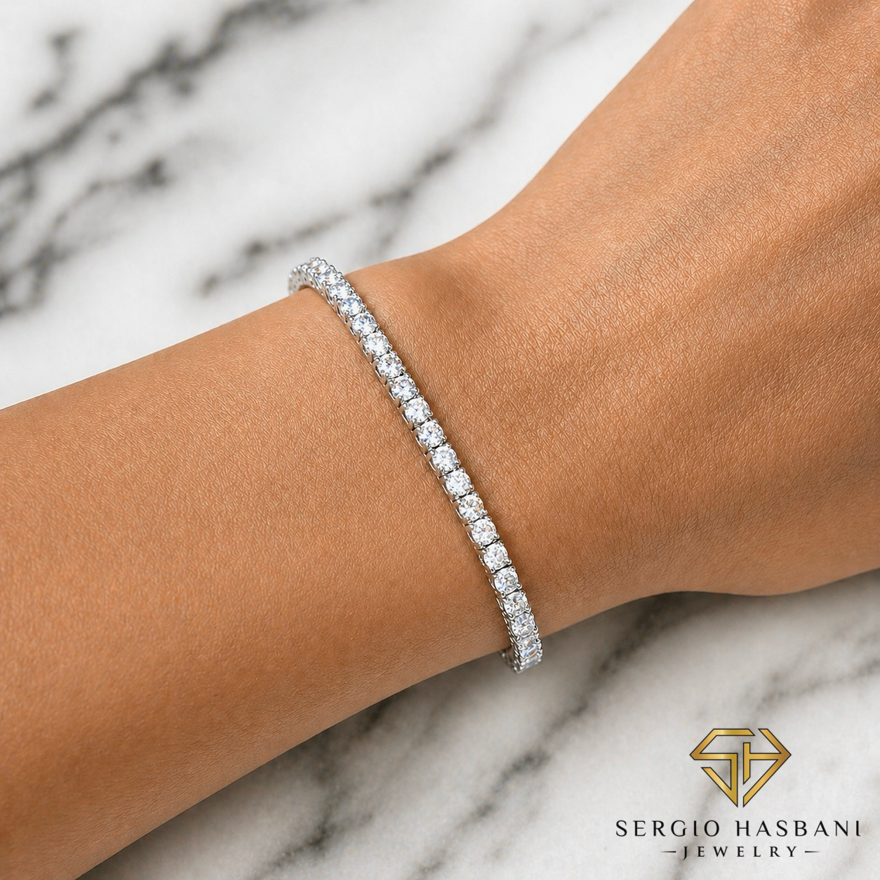 10K 3.5MM VVS Lab Diamond Tennis Bracelet