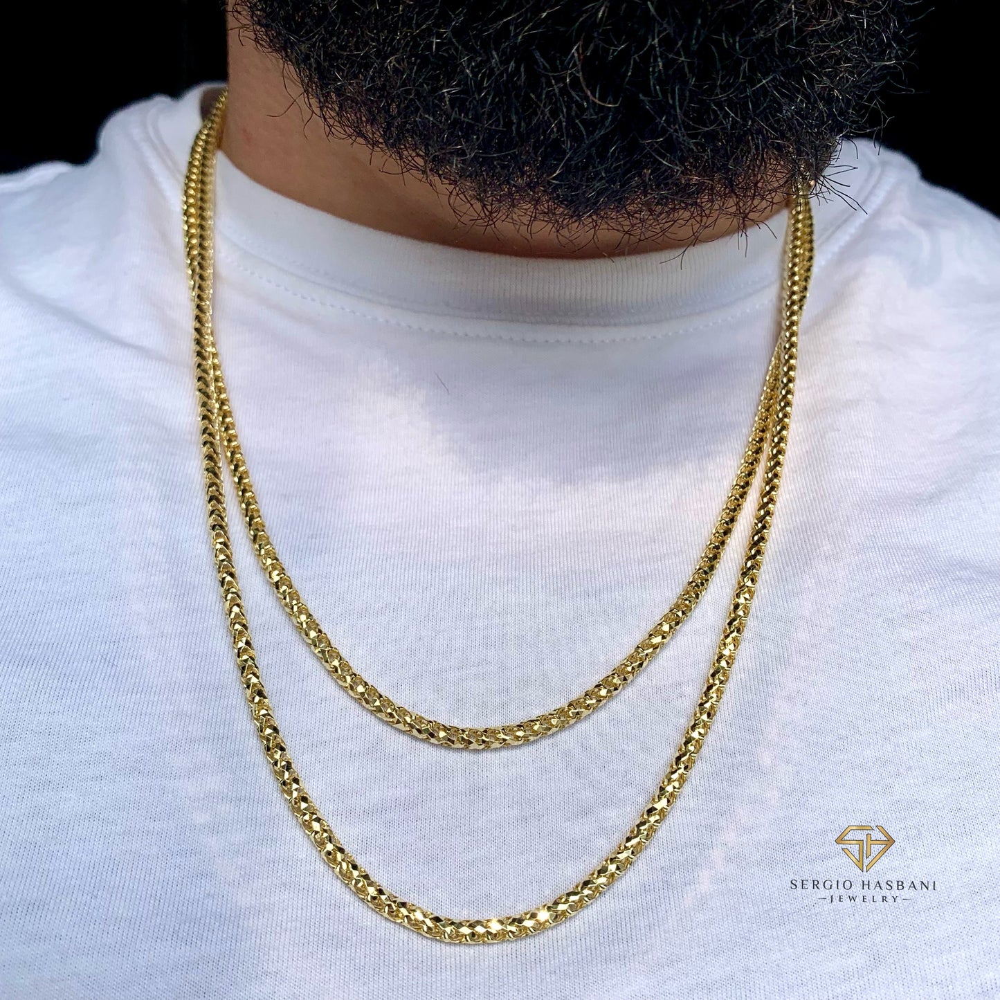 10K 3MM Solid Pineapple Chain