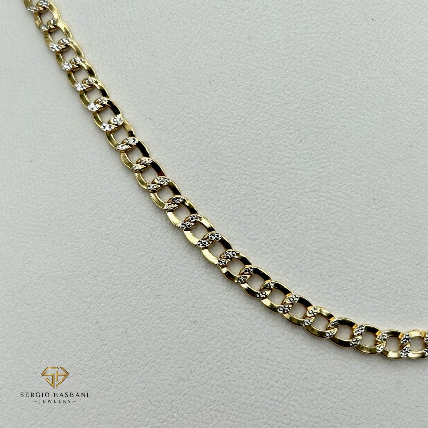 10K 4.5MM 2tone DC Curb Chain