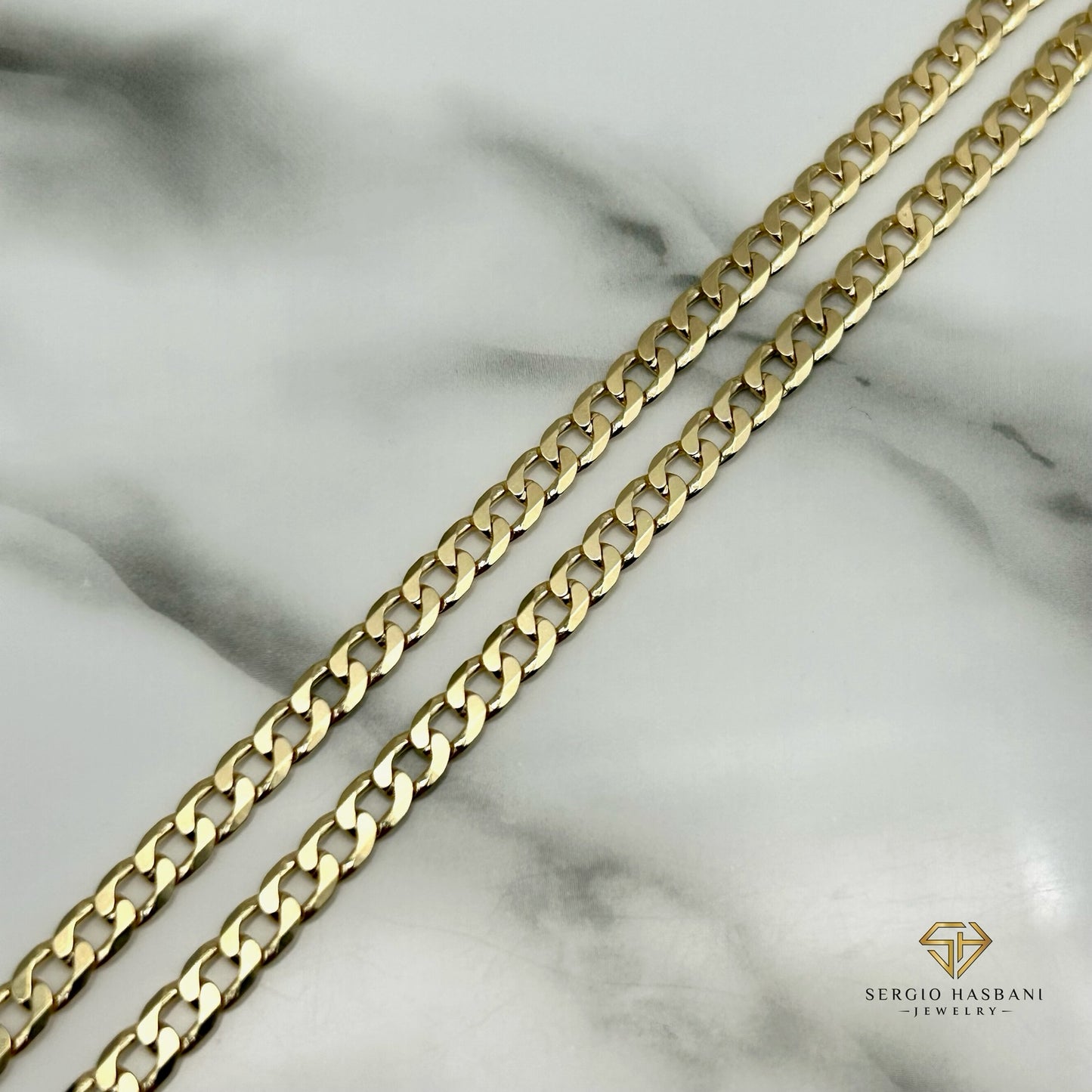 10K 4.5MM Solid Curb Chain
