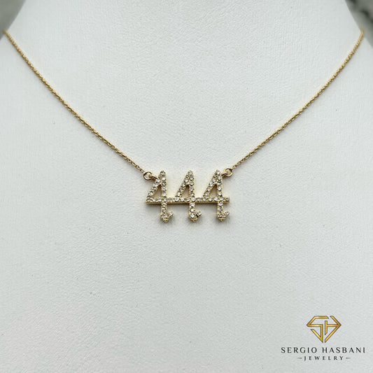 10K 444 Diamond Necklace