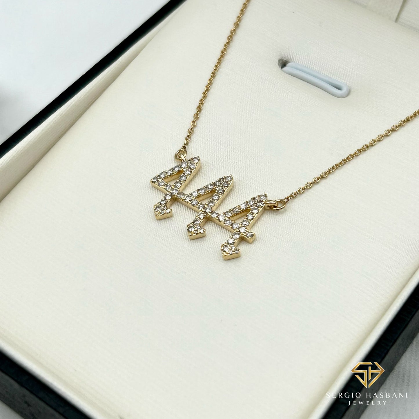 10K 444 Diamond Necklace