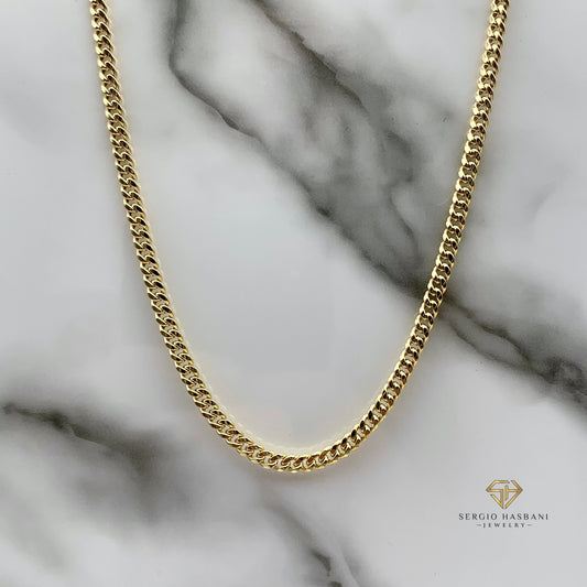 10K 4MM Baby Cuban Link Chain (tight)
