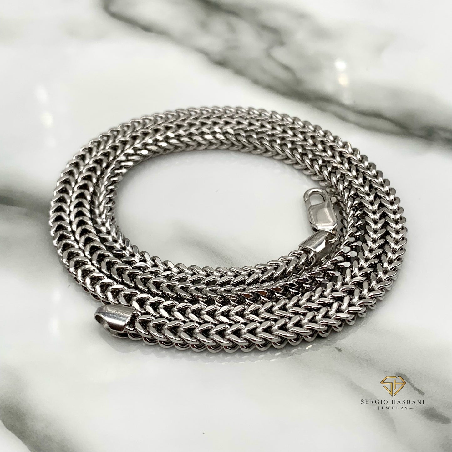 10K 4MM White Franco Chain