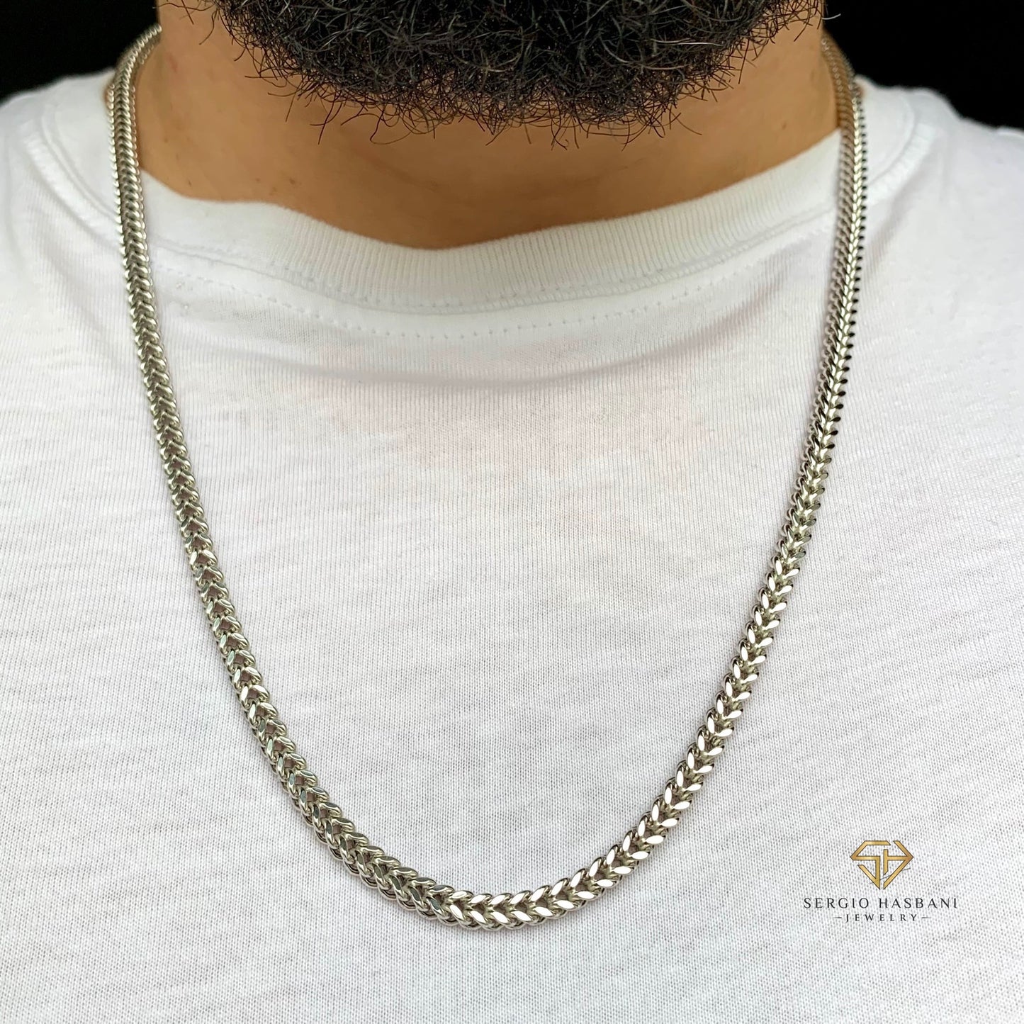 10K 4MM White Franco Chain