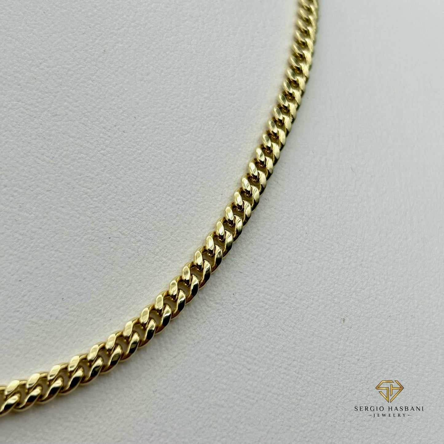 10K 4MM Baby Cuban Link Chain (tight)