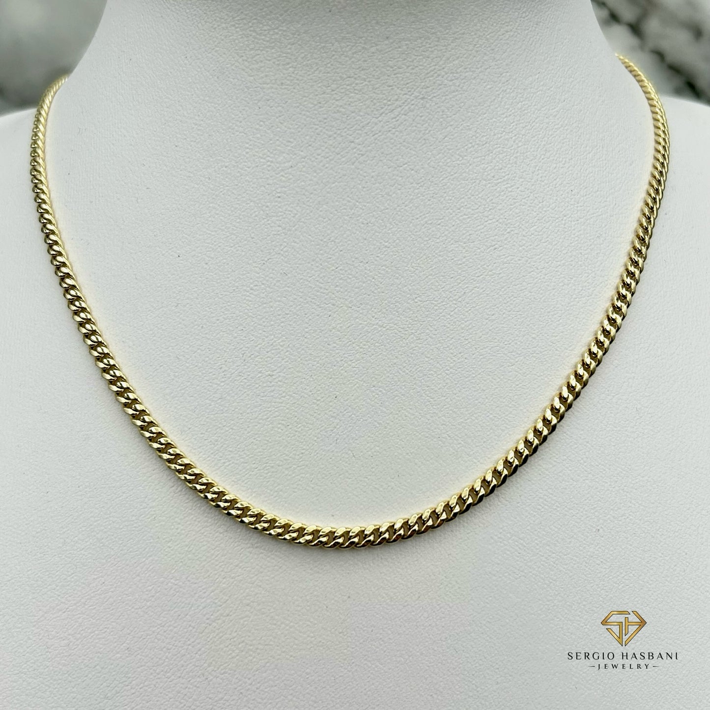 10K 4MM Baby Cuban Link Chain (tight)