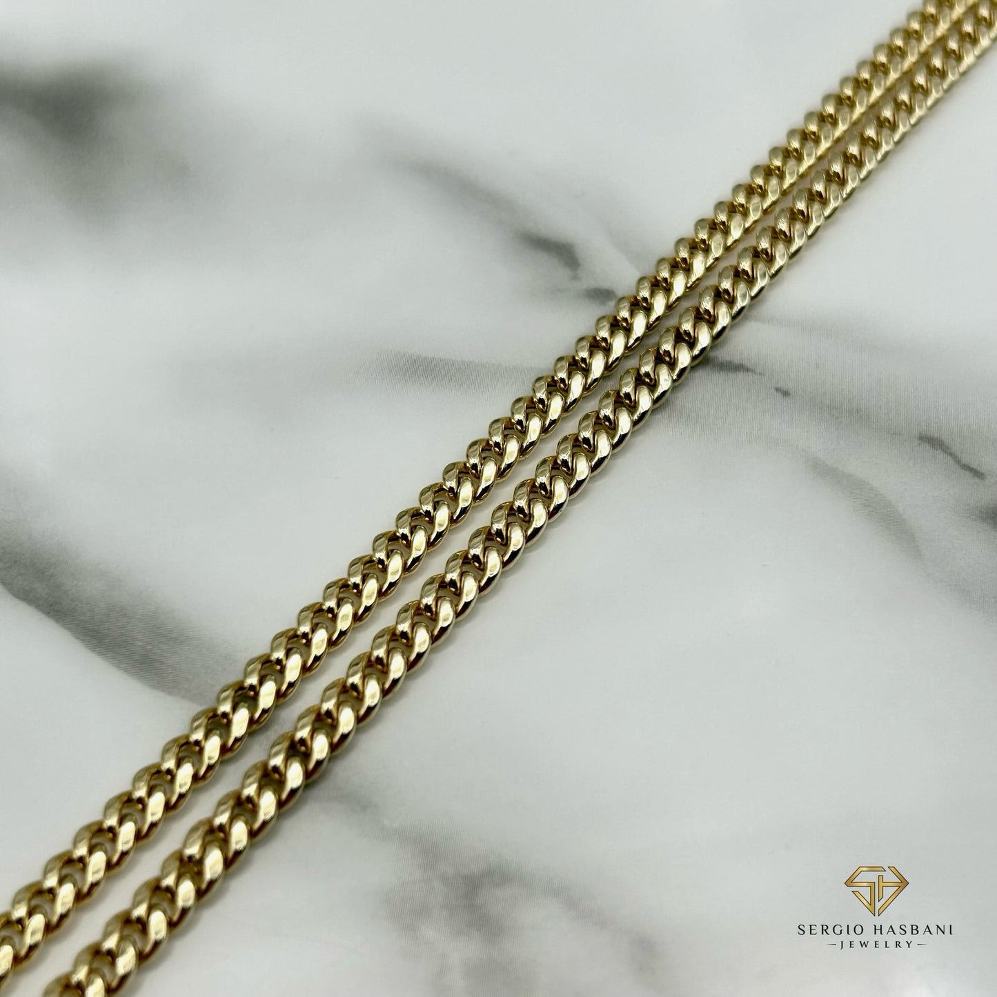 10K 4MM Baby Cuban Link Chain (tight)