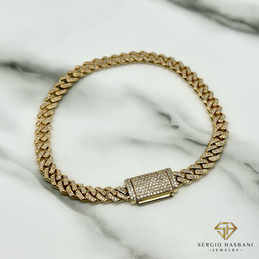 10K 5MM Diamond Baby Cuban Bracelet 2