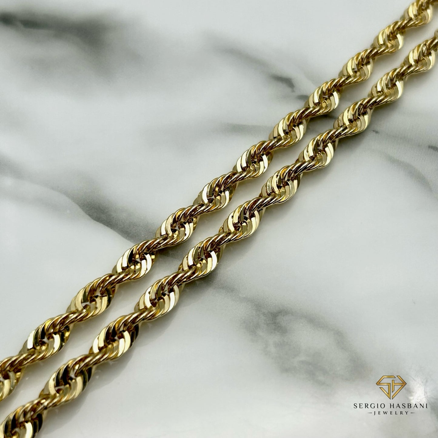10K 5.25MM Laser Cut Rope Chain