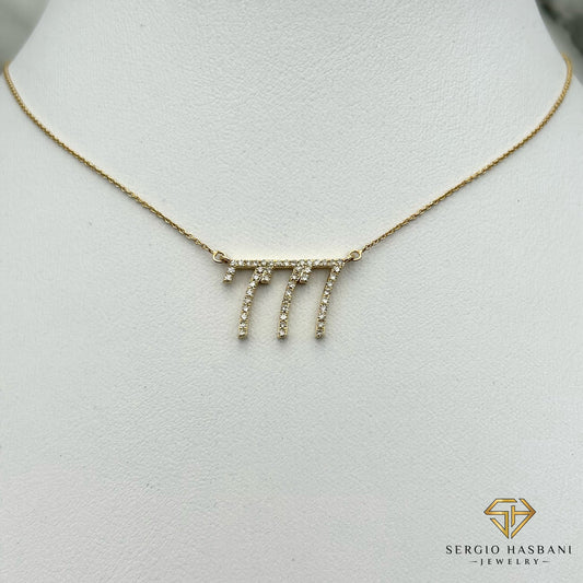 10K 777 Diamond Necklace