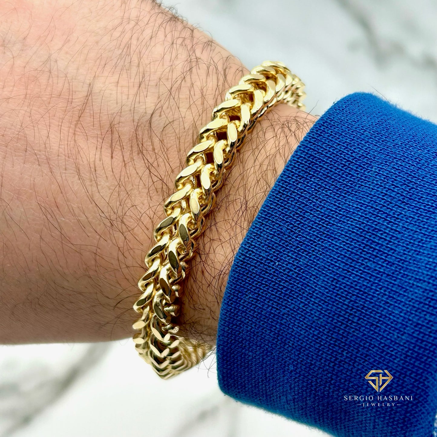 10K 8MM Franco Bracelet