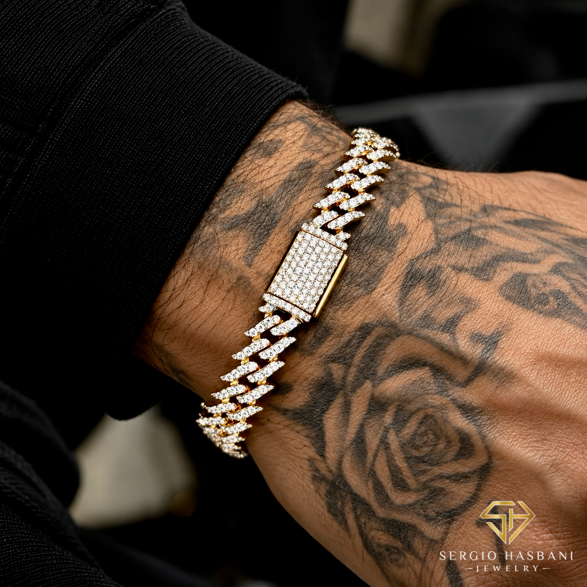 10K 8MM SPYKE VVS Lab Diamond Cuban Link Bracelet