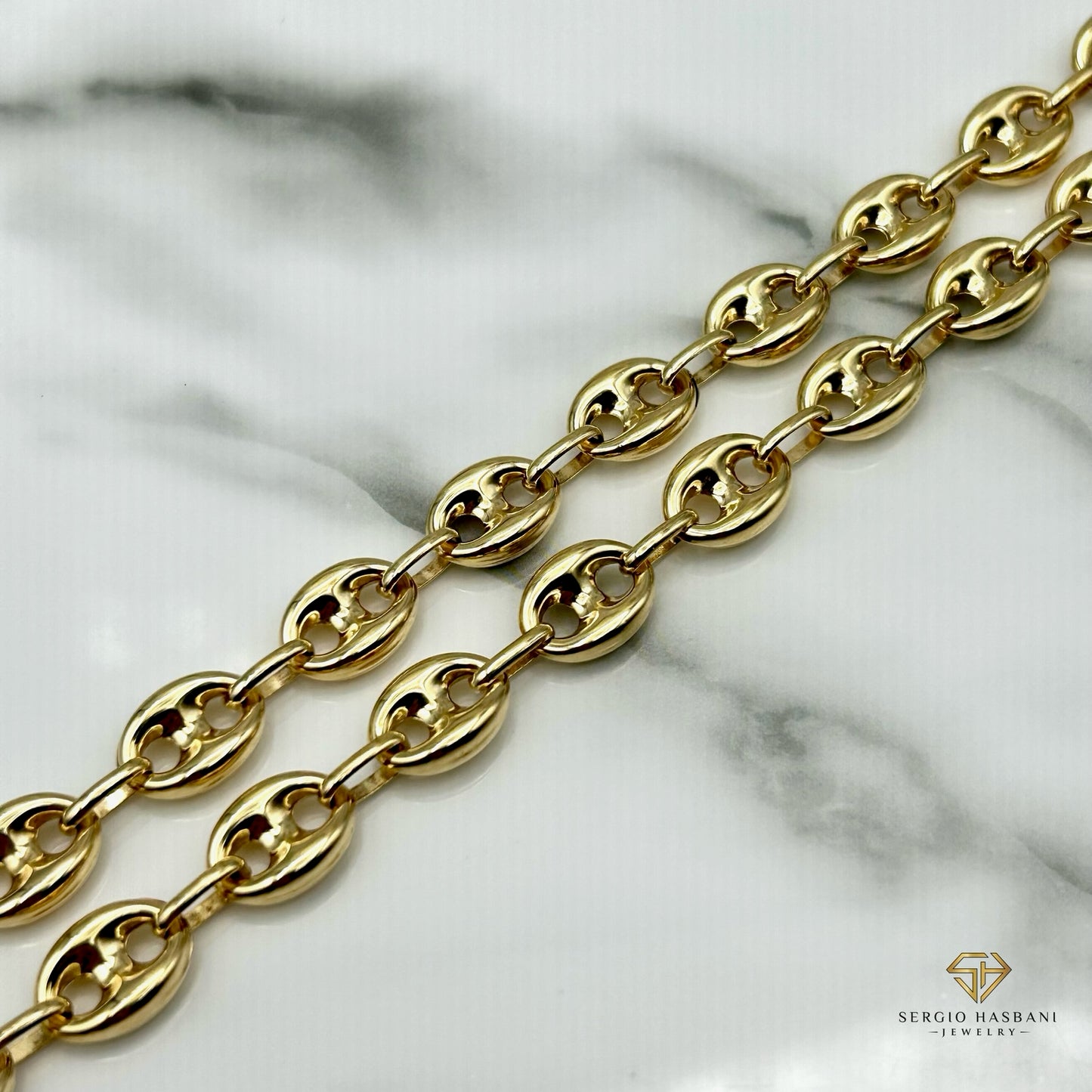 10K 9.5MM Coffee Puff Chain