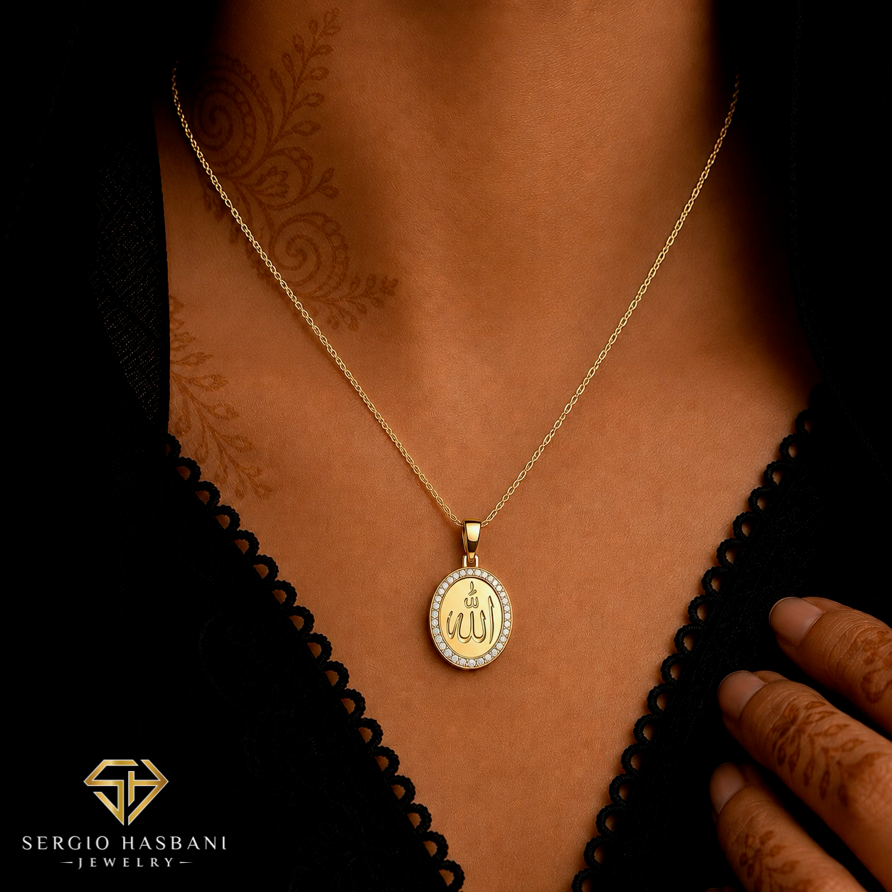 10K ALLAH Diamond Necklace