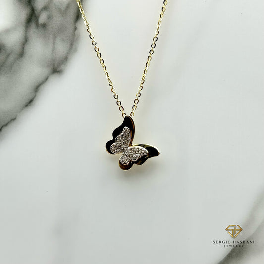 10K BUTTERFLY2 Diamond Necklace