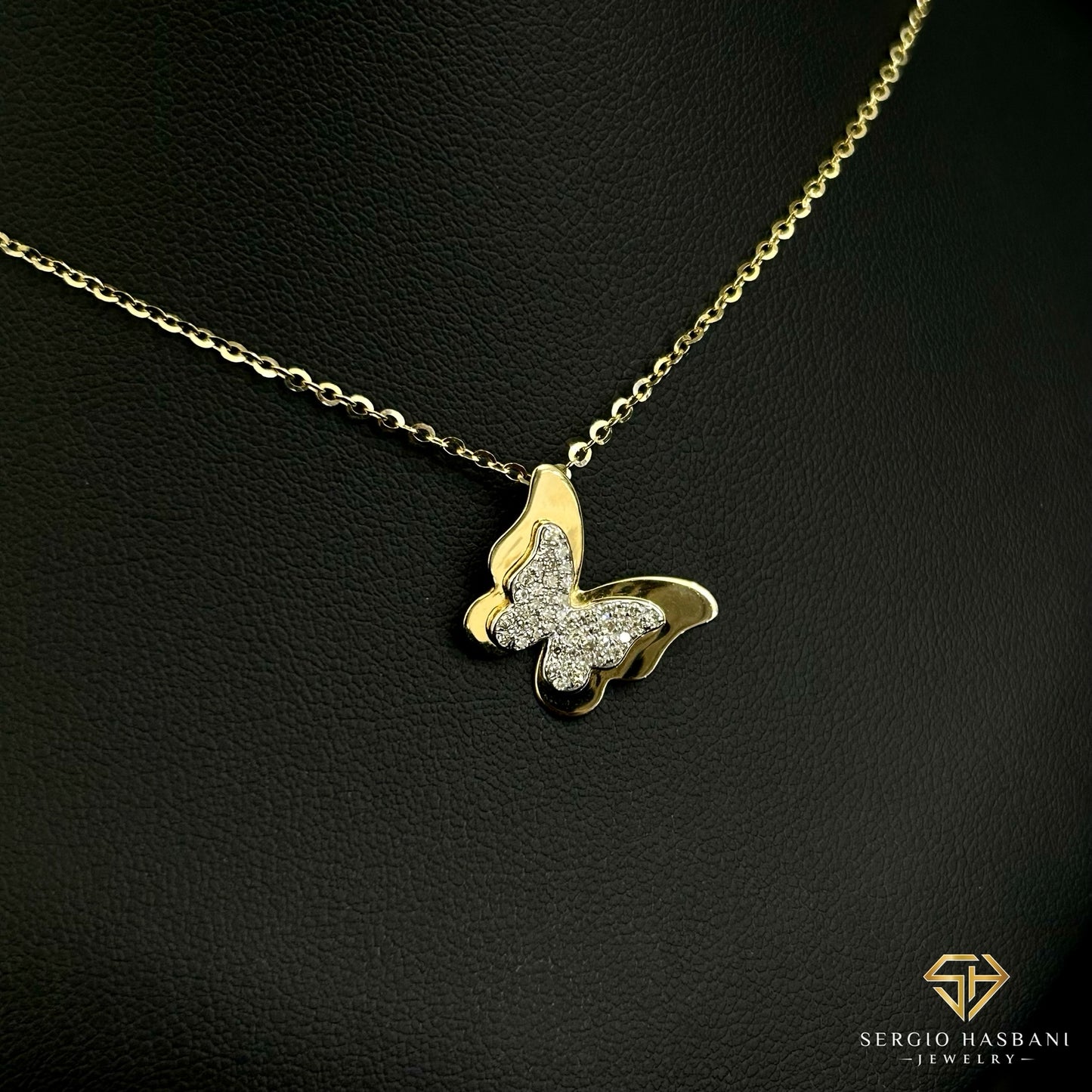 10K BUTTERFLY2 Diamond Necklace