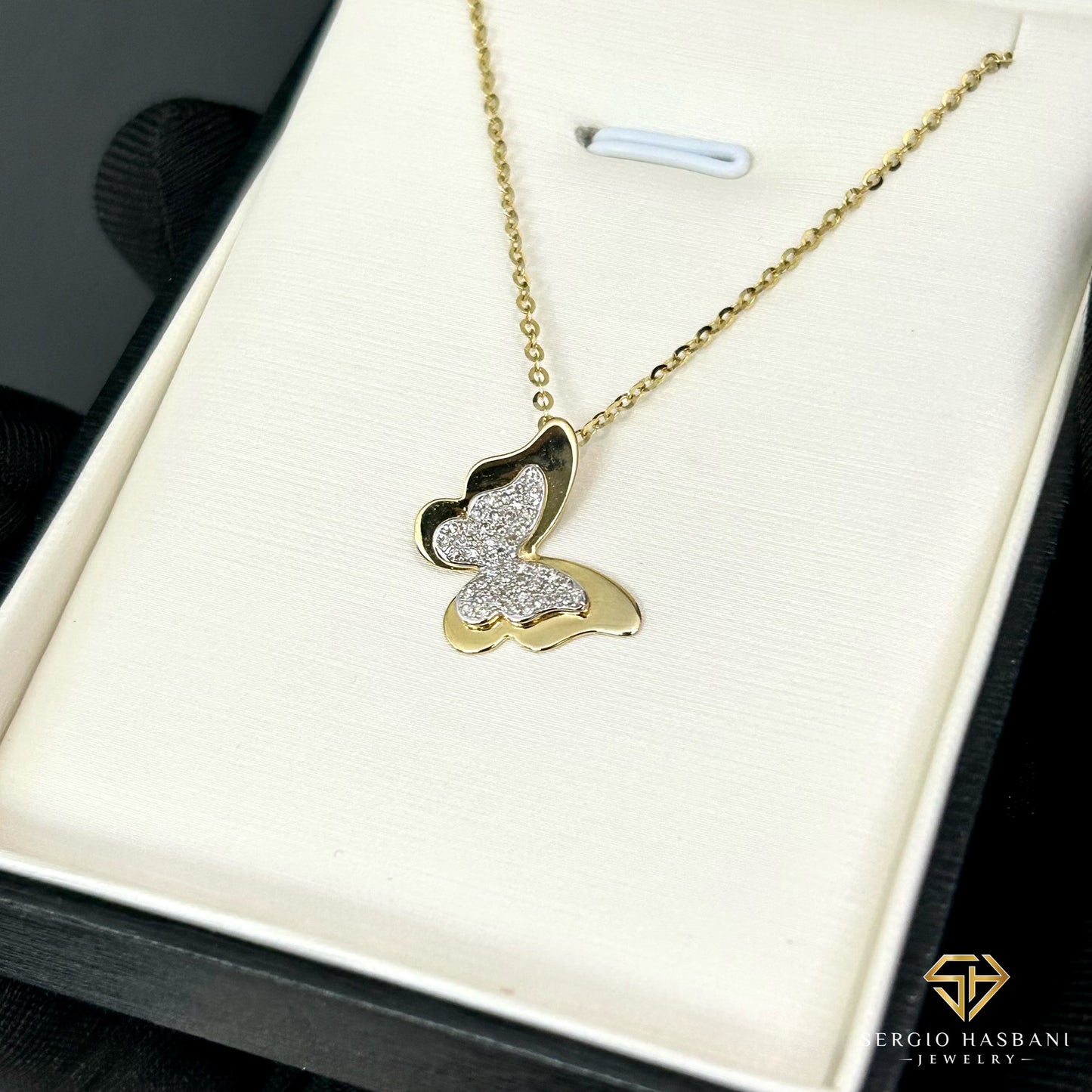 10K BUTTERFLY2 Diamond Necklace