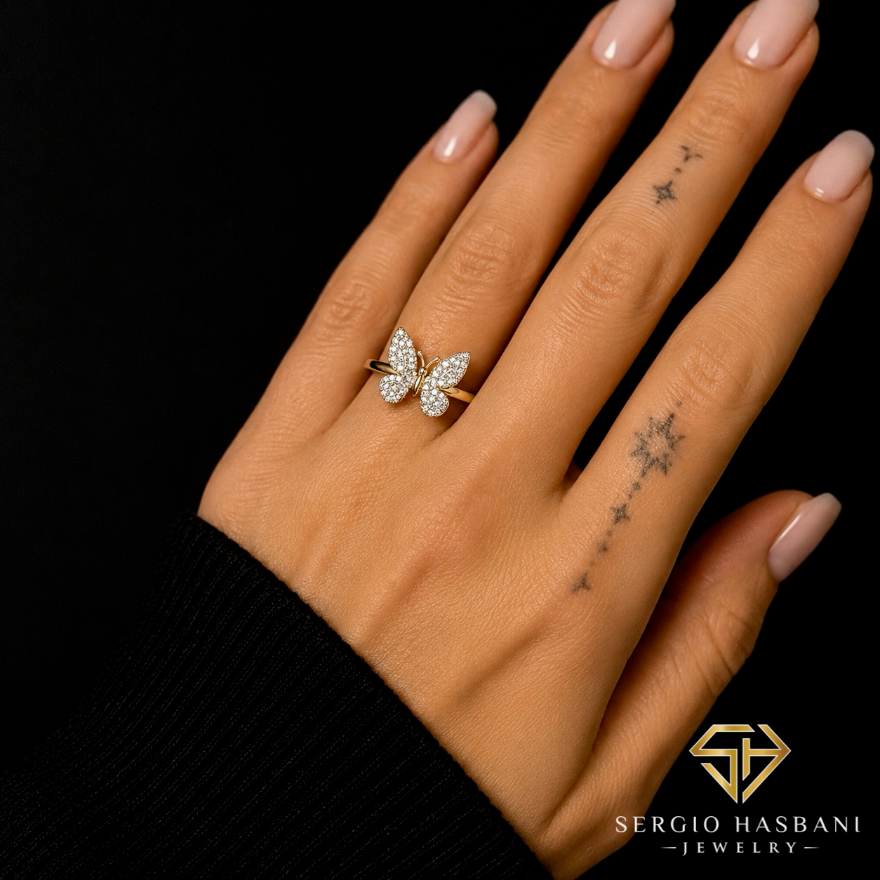 10K BUTTERFLY Diamond Ring