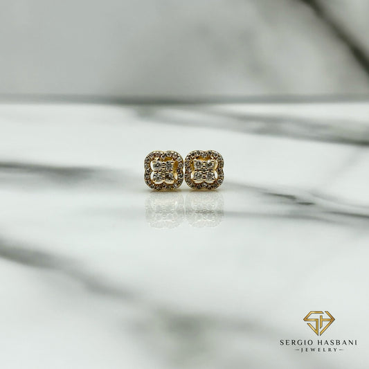 10K CLAV Diamond Earrings