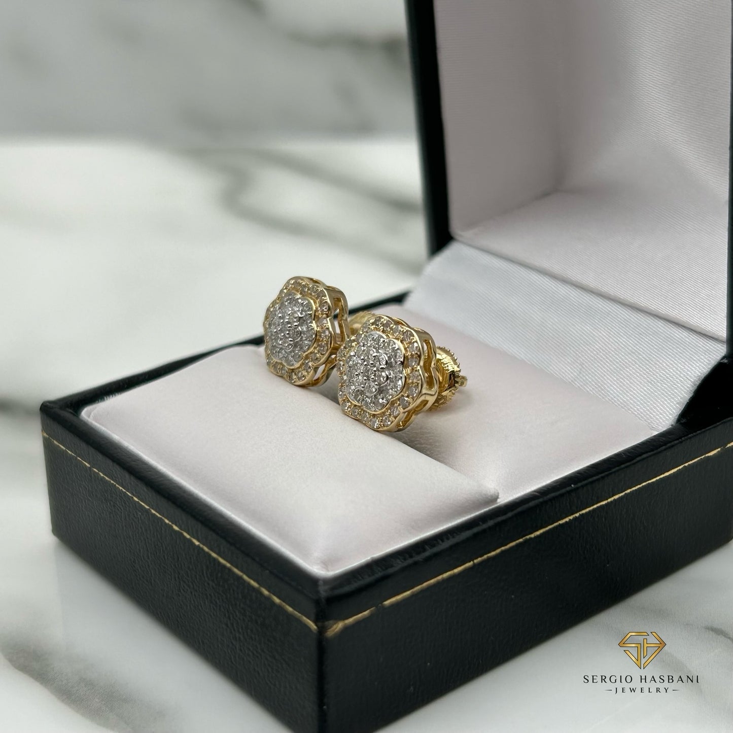 10K CLOUD Diamond Earrings