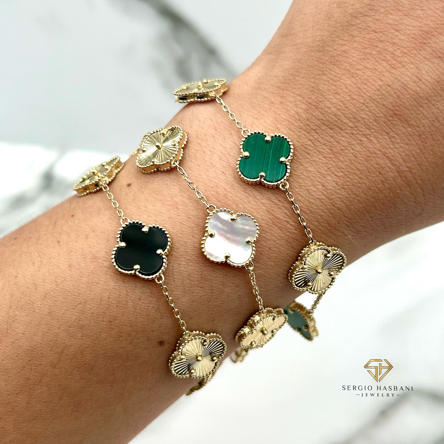 10K CLOVER Bracelet with Gold