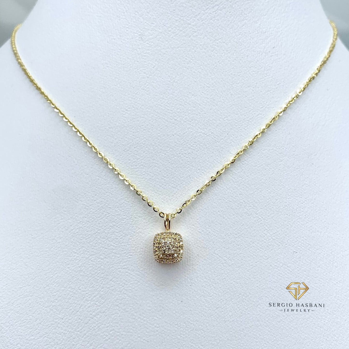 10K CLUSTER Diamond Necklace