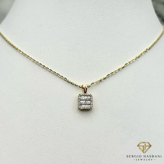 10K CLUSTERBG Diamond Necklace