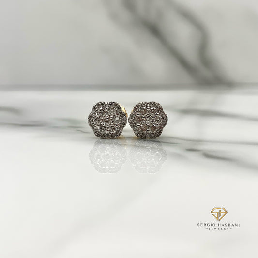 10K CLUSTER ROW Diamond Earrings