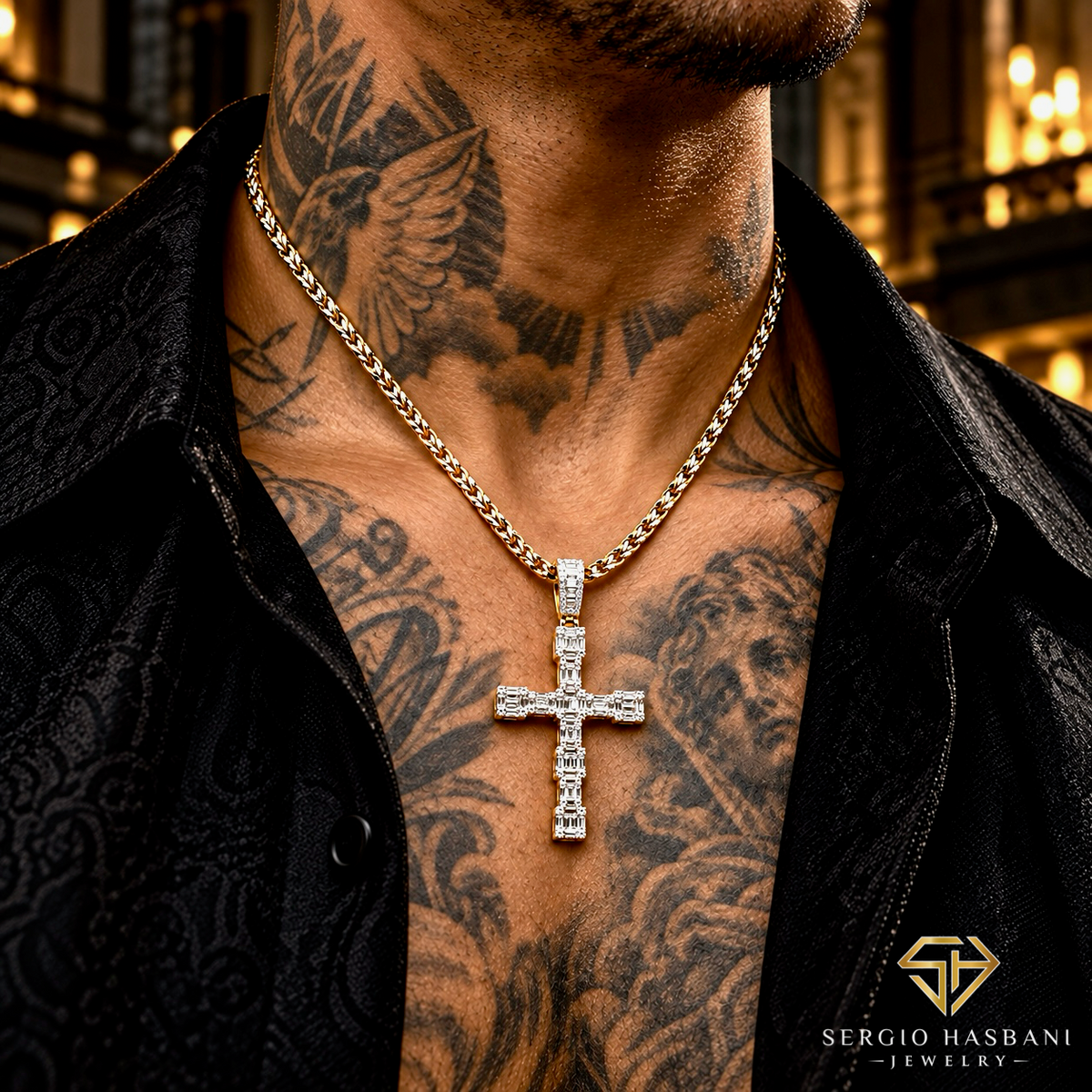 10K CROSS14 Diamond Pendant