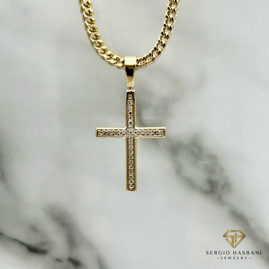 10K CROSS9 Diamond Pendant
