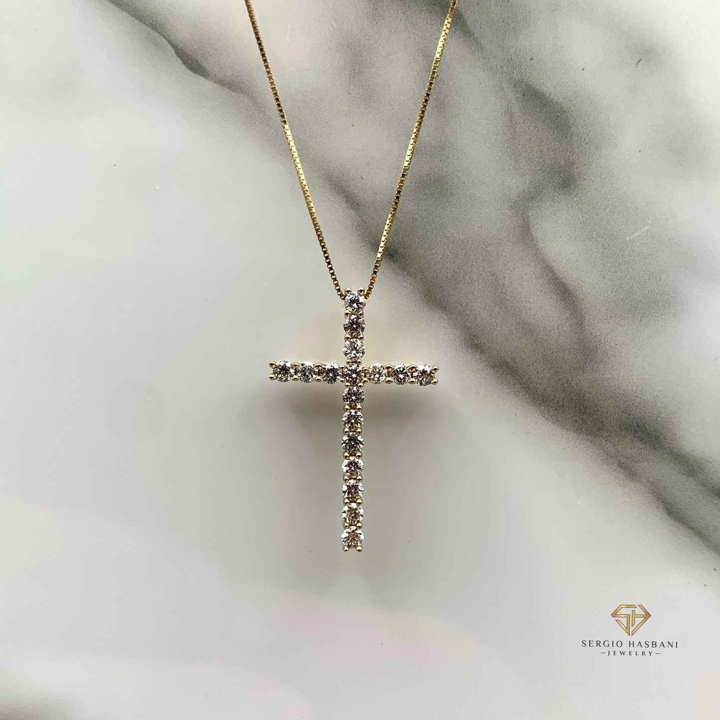 14K 0.50ct Lab Diamond Cross Necklace