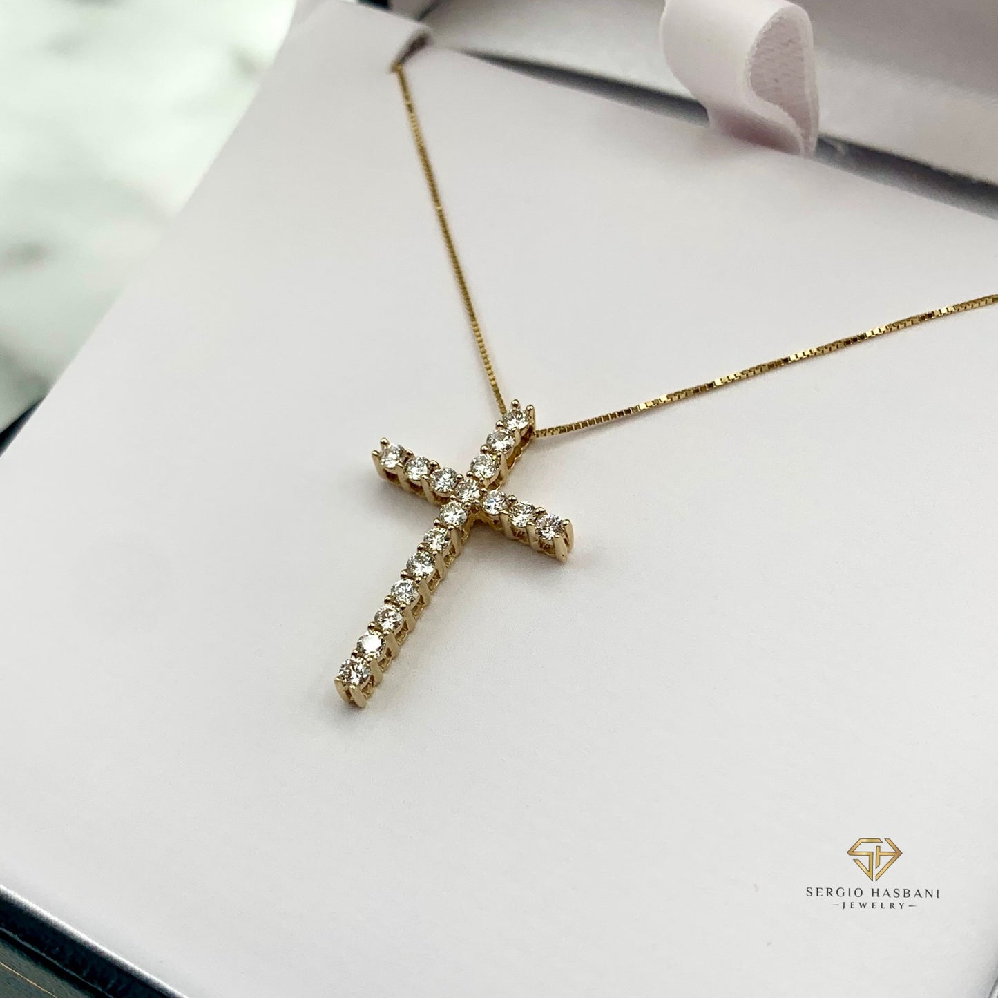 14K 0.50ct Lab Diamond Cross Necklace