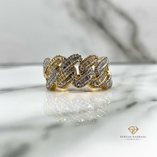 10K CUBAN2T Diamond Ring