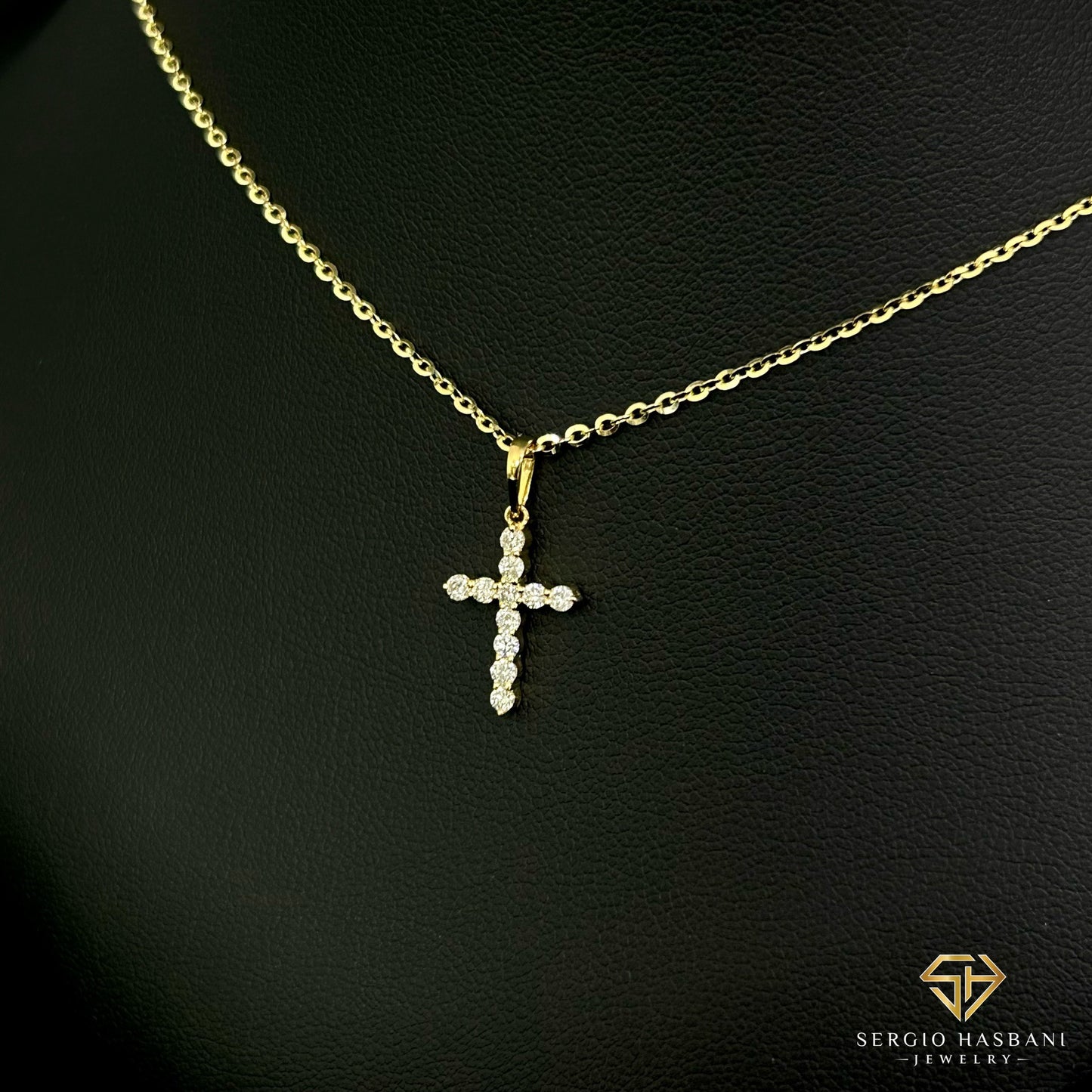 10K CUTIE CROSS Diamond Necklace