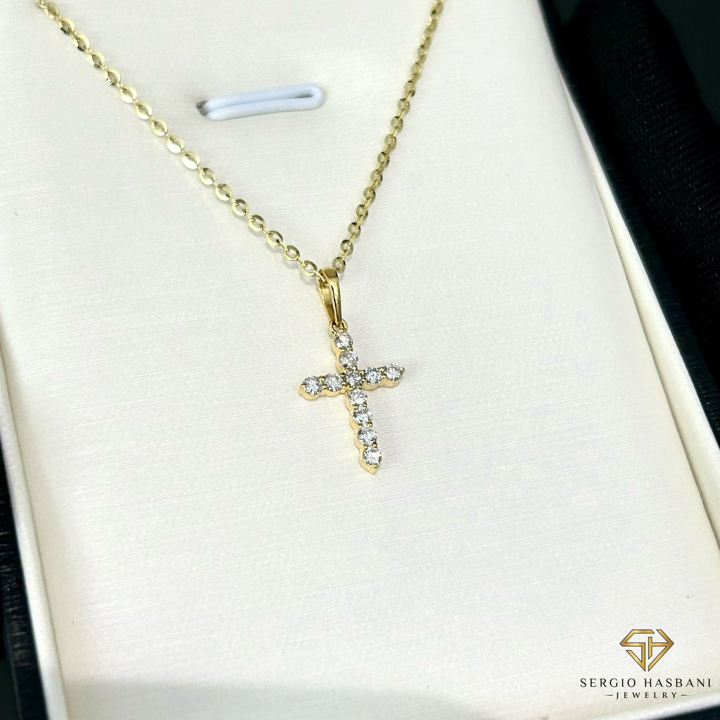 10K CUTIE CROSS Diamond Necklace