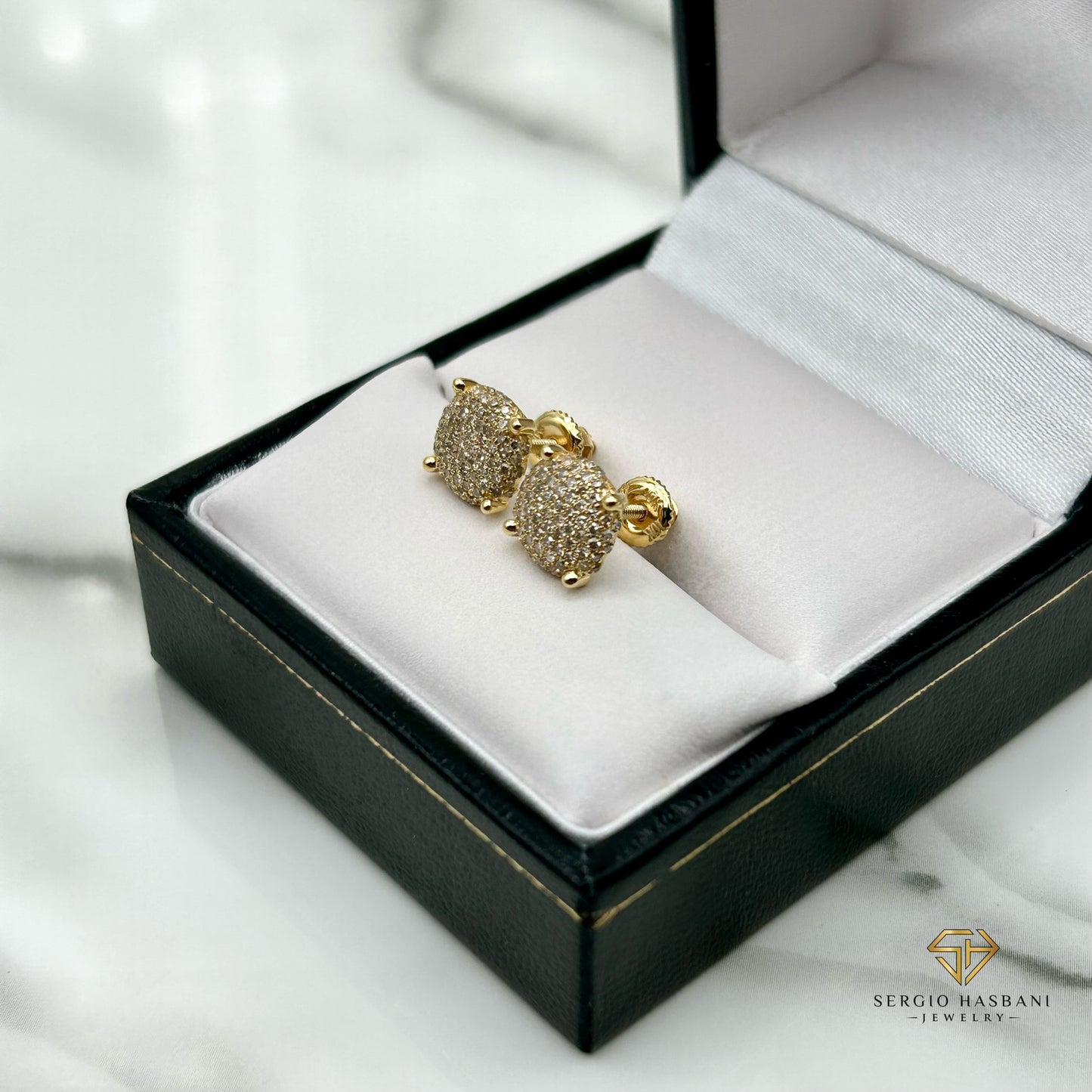 10K DISKO Diamond Earrings