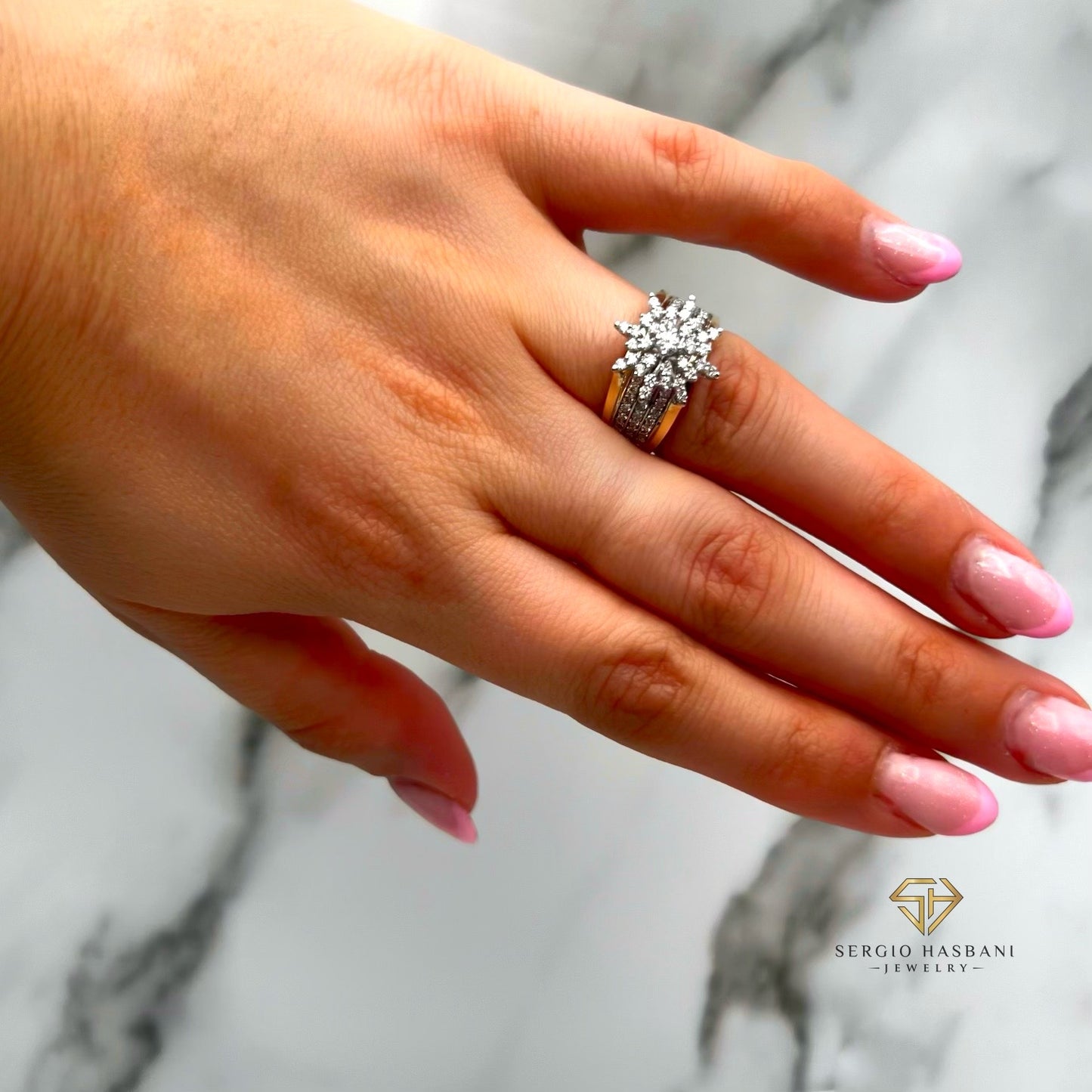 10K FLORA Diamond Ring