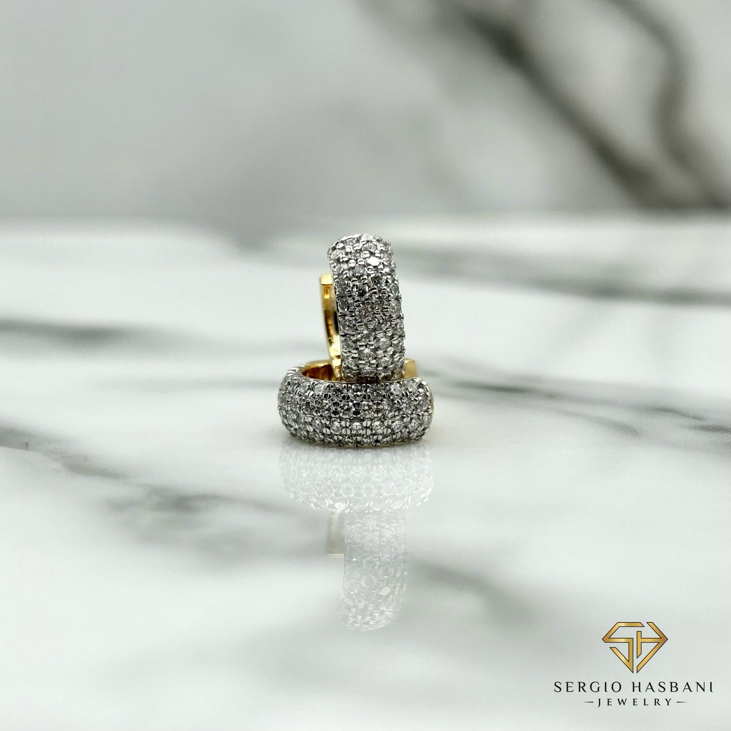 10K FLOSS VVS Lab Diamond Earrings