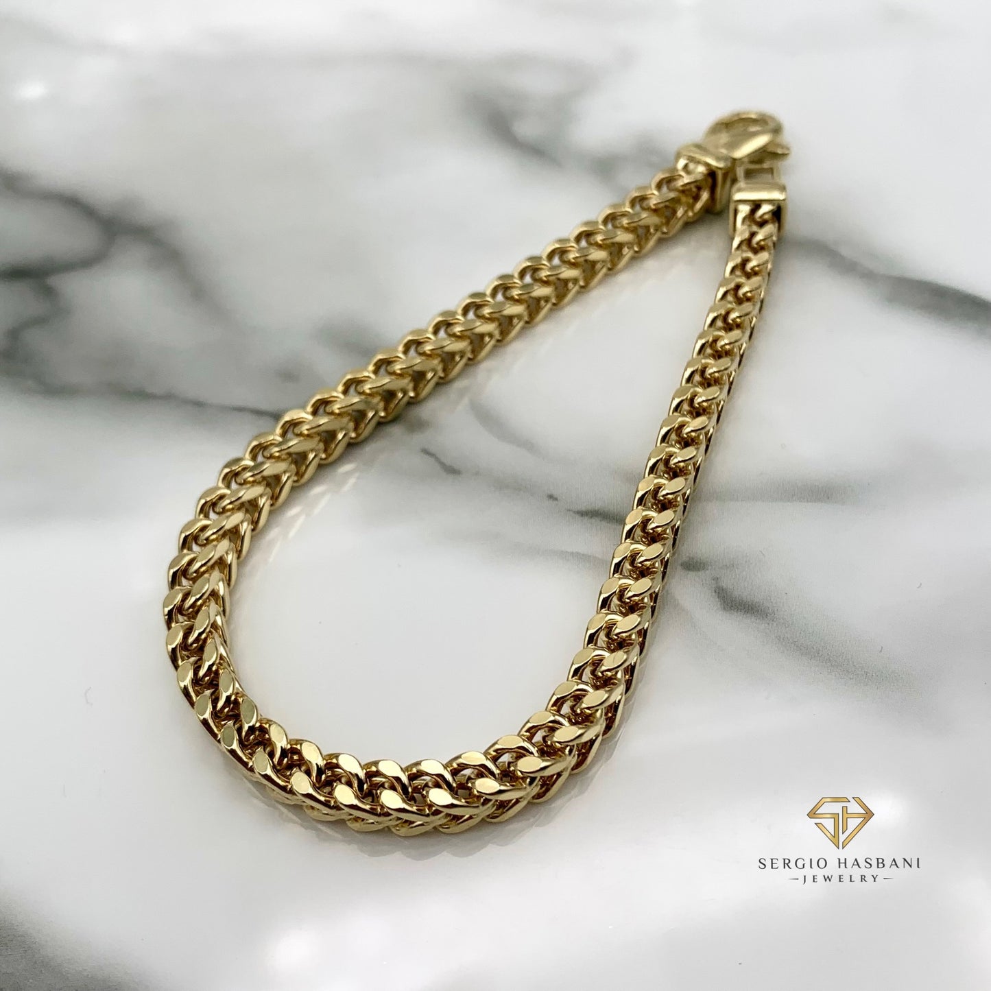 10K 5.5MM x 4.5MM Franco Bracelet