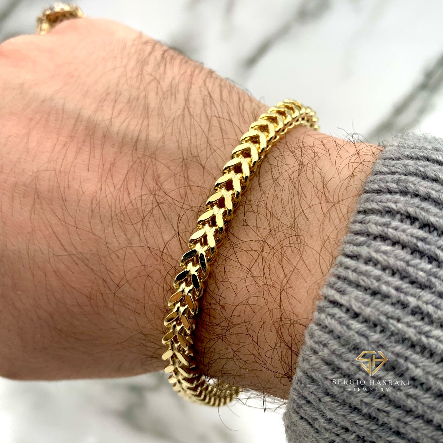 10K 5.5MM x 4.5MM Franco Bracelet